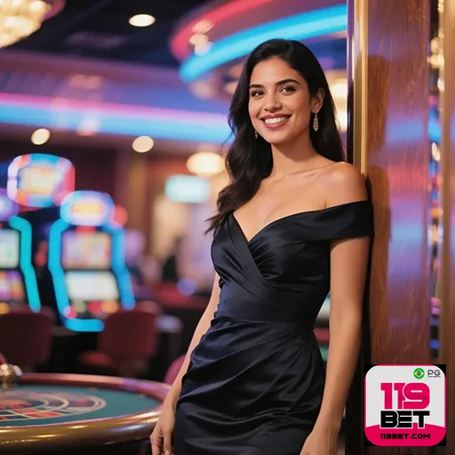 Pessoa jogando roleta online no celular com decoração brasileira ao fundo